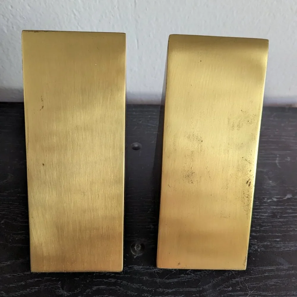 Restoration Hardware RH Teen Brass Geometric Bookends